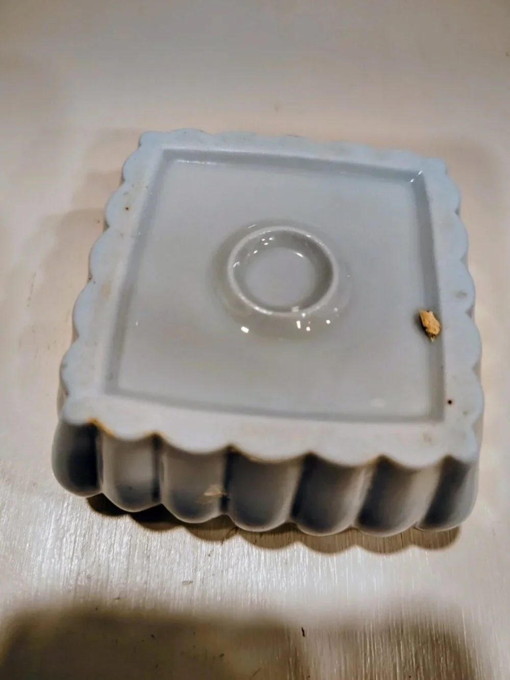 Vintage Japan Blue White Porcelain Floral Trinket Box